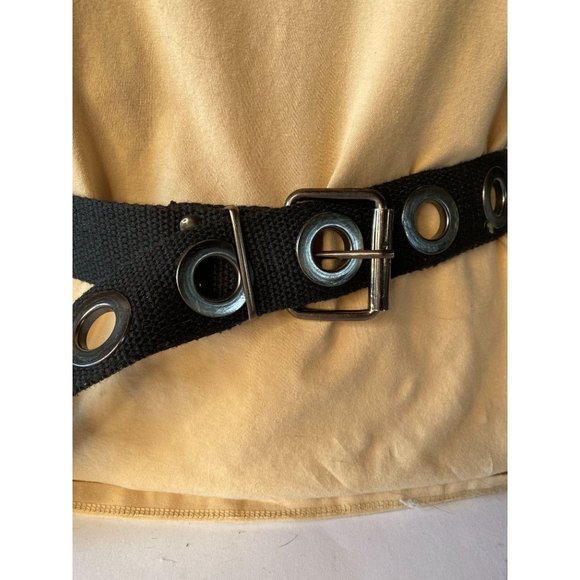 Black Canvas and Grommet Belt Sz M